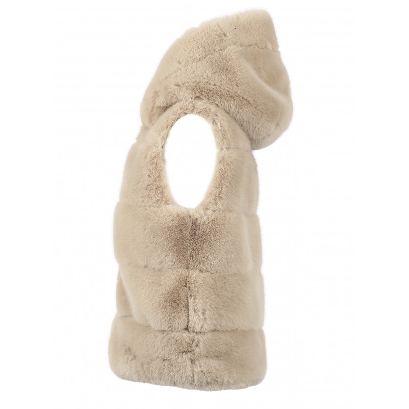 SISTER (REF. 63726) BEIGE - GILET SANS MANCHE A CAPUCHE EN ...