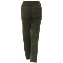 GIFT (REF. 63642) DARK KHAKI - GENUINE SUEDE LEATHER JOGPANTS