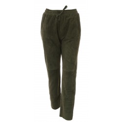 GIFT (REF. 63642) DARK KHAKI - GENUINE SUEDE LEATHER JOGPANTS