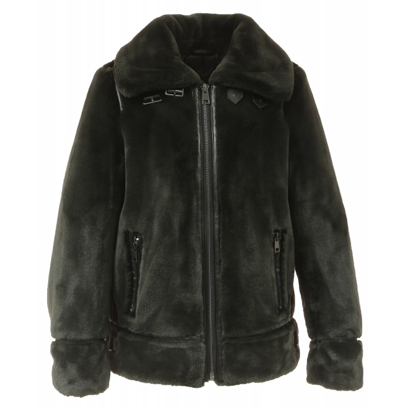 CULTURE (REF. 63784) DARK GREY - BOMBER JACKET IN FAKE FUR ...