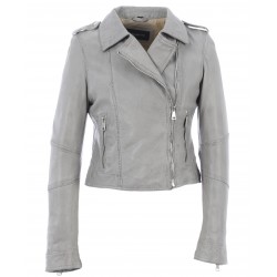 gray faux leather jacket