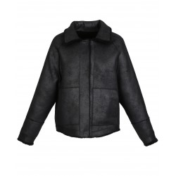 HELEN (REF. 63748) BLACK - FAUX SHEARLING REVERSIBLE JACKET (100% WOOL)