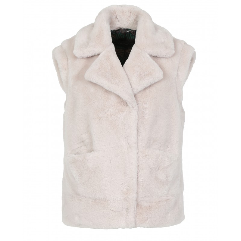 SIGMA (REF. 64394) IVORY - FAKE FUR SLEEVELESS WAISTCOAT