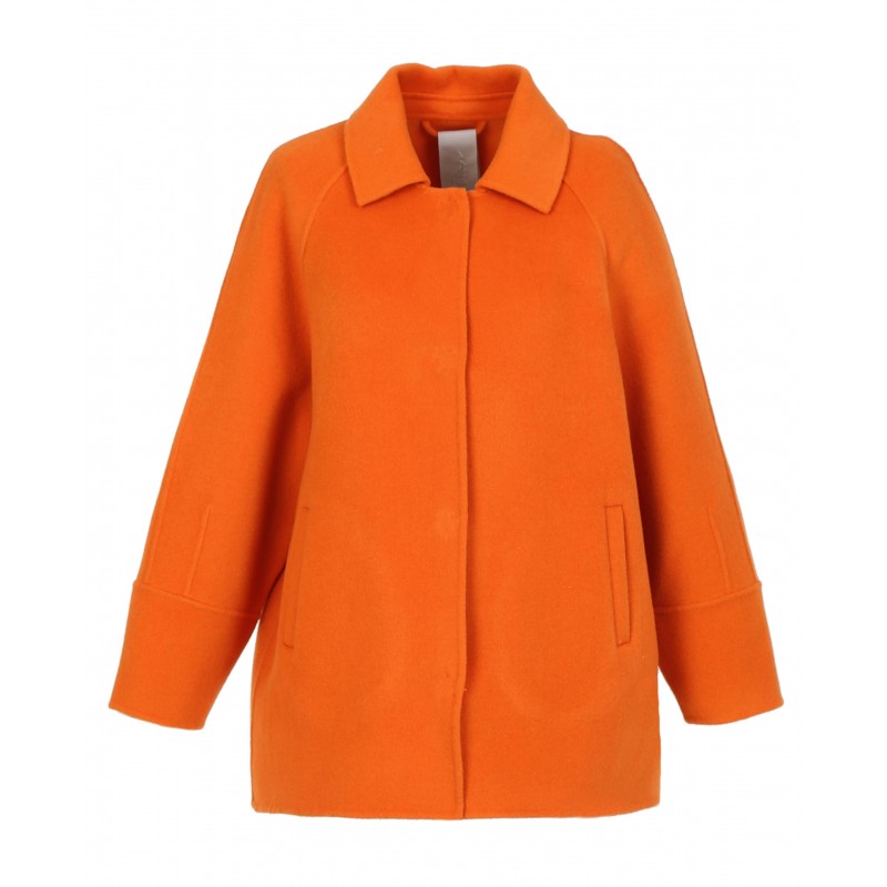 manteau orange laine