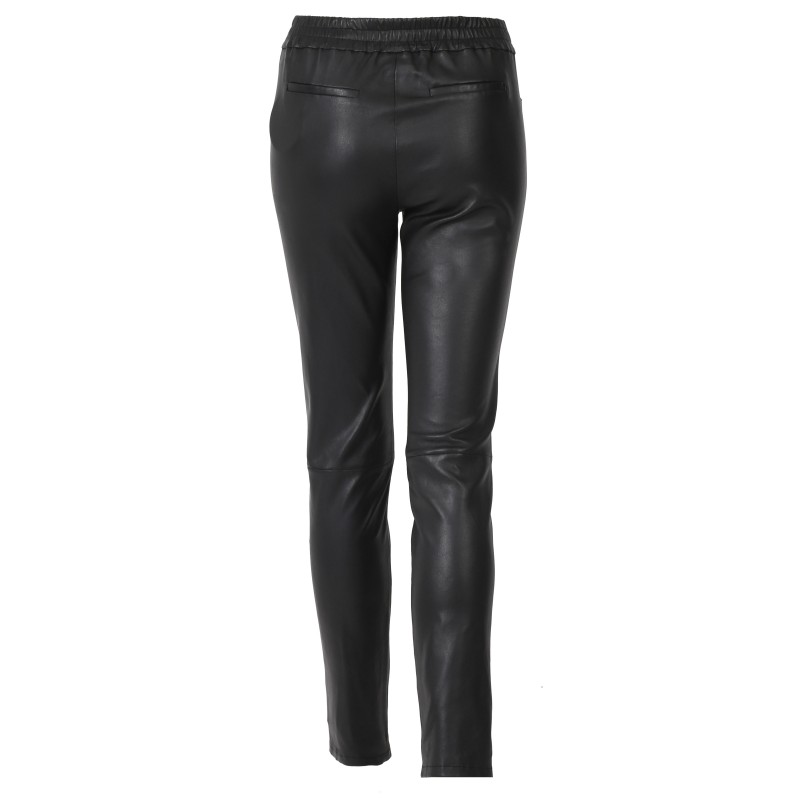 Ivana (ref. 64510) Black - Stretch Genuine Leather Leggings