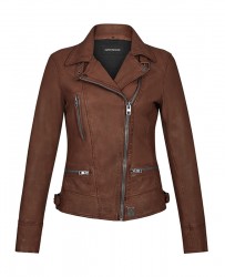 BOOGIE (REF. 64299) BLACK - REFINED GENUINE LEATHER JACKET WITH ASYMMETRICAL  CLOSING