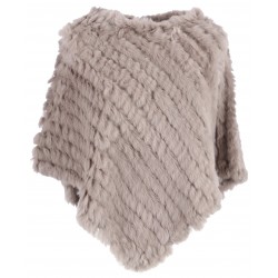 TAUPE FUR PONCHO DAVOS 